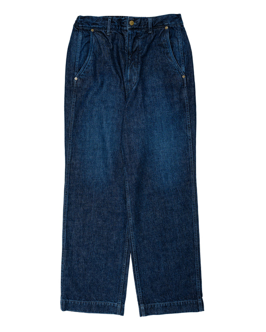 Sage de Cret 13oz Uneven Yarn Denim Wide Work Pants Navy