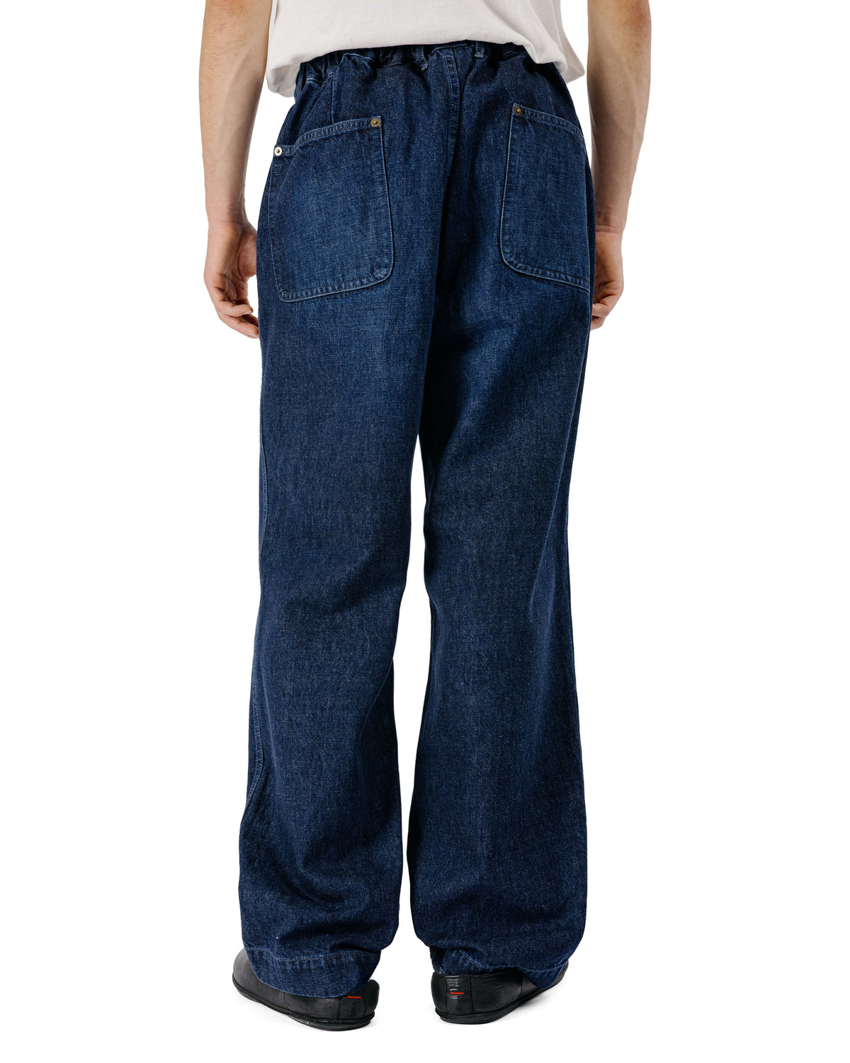 Sage de Cret 13oz Uneven Yarn Denim Wide Work Pants Navy-2