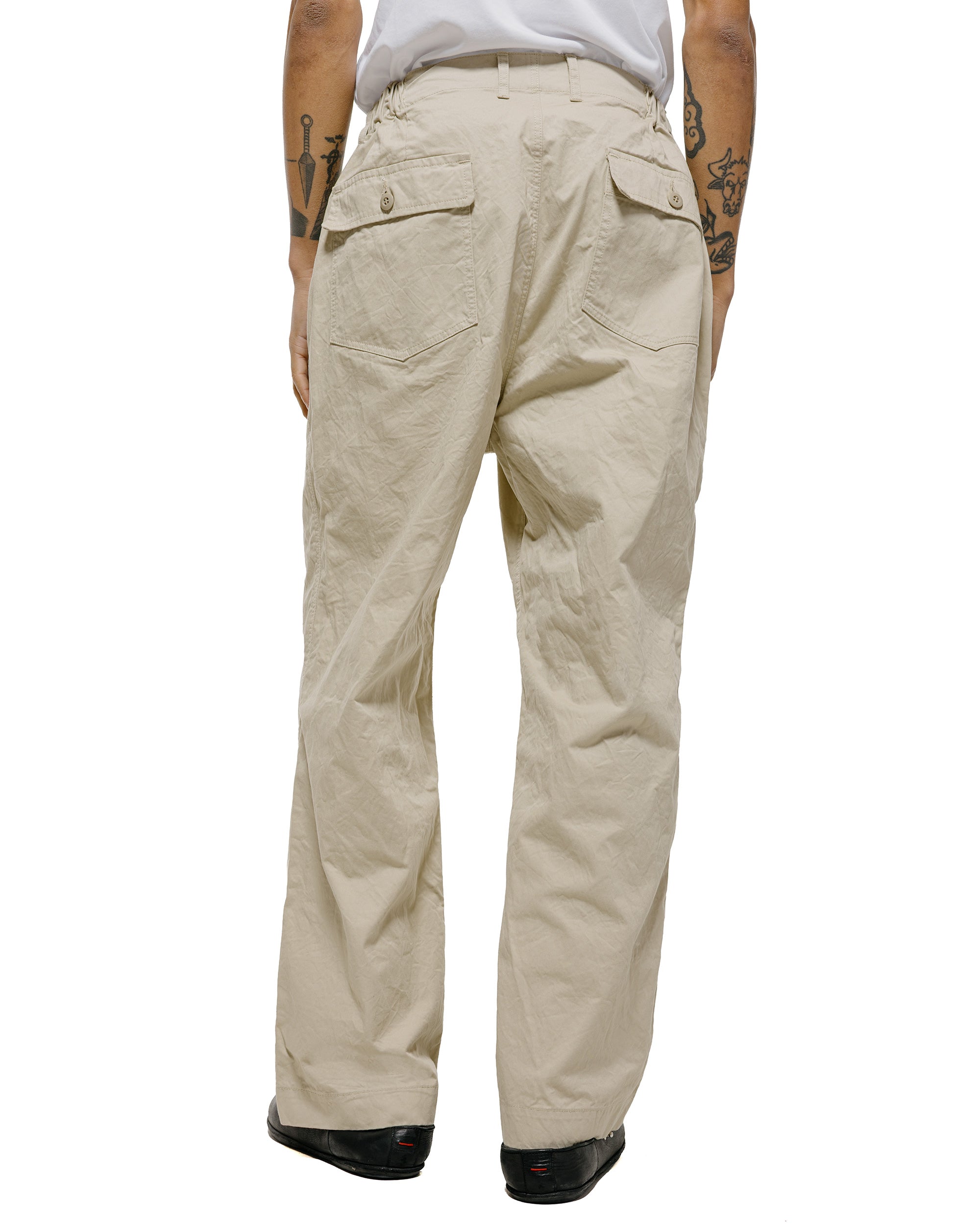 Sage de Cret CO Chino Cloth Crinkle Baggy Baker Pants Beige