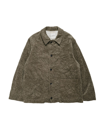 Sage de Cret CO Corduroy Crinkle Coverall Short Jacket Olive