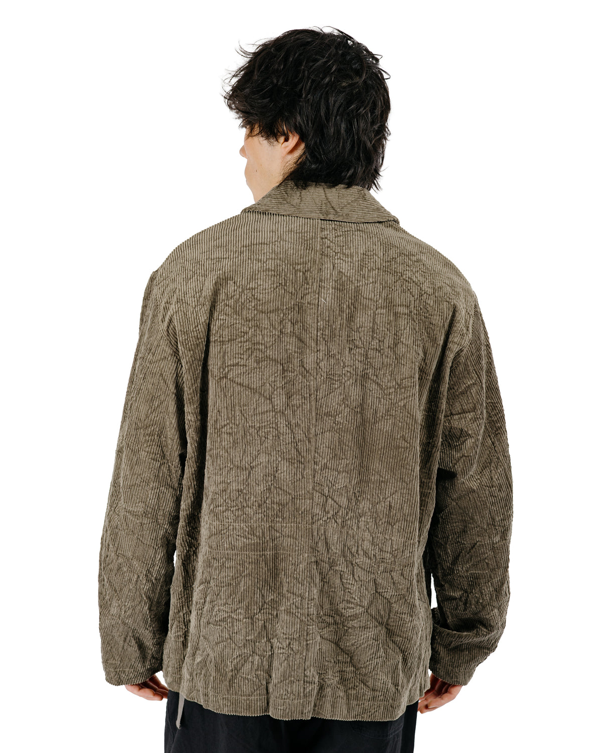 Sage de Cret CO Corduroy Crinkle Coverall Short Jacket Olive