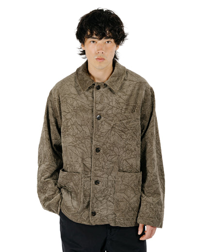 Sage de Cret CO Corduroy Crinkle Coverall Short Jacket Olive