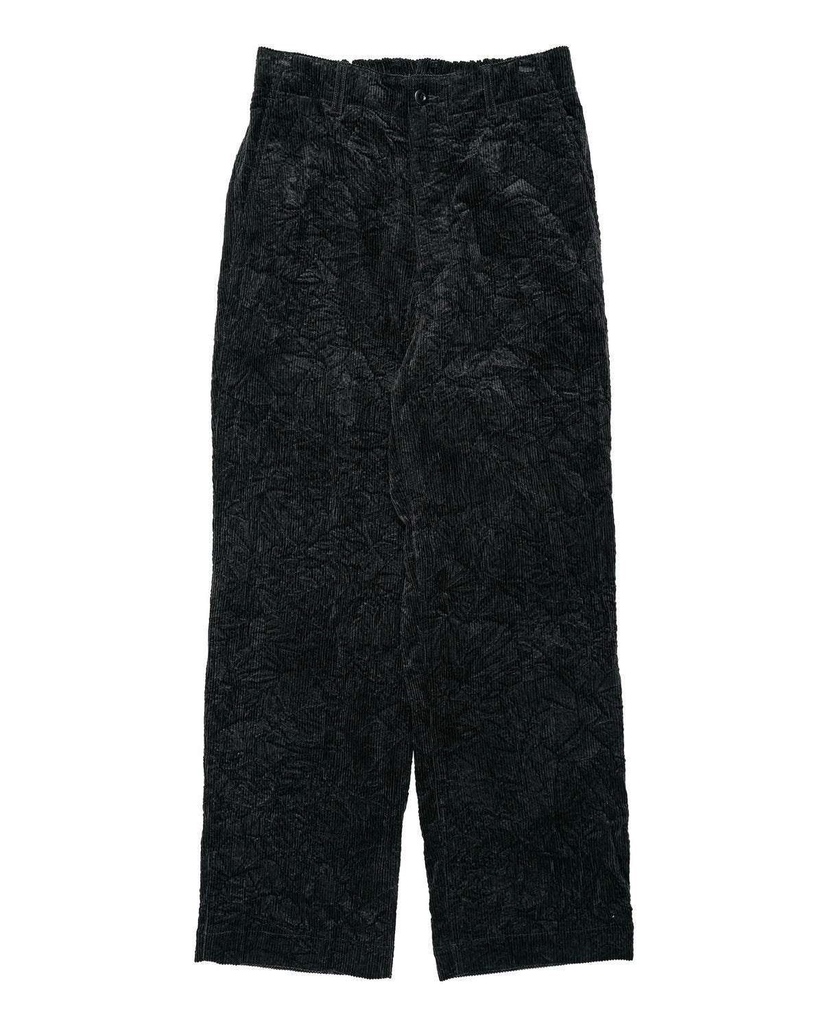 Sage de Cret CO Corduroy Crinkle Wide Work Pants Black