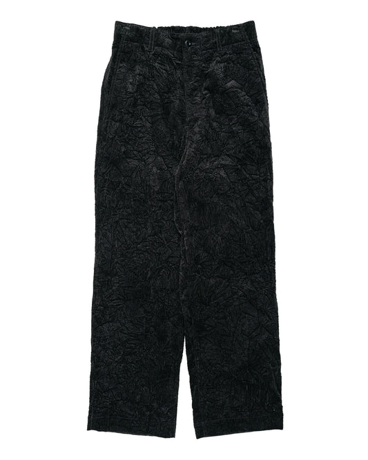Sage de Cret CO Corduroy Crinkle Wide Work Pants Black