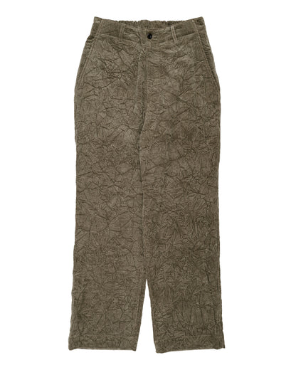 Sage de Cret CO Corduroy Crinkle Wide Work Pants Olive