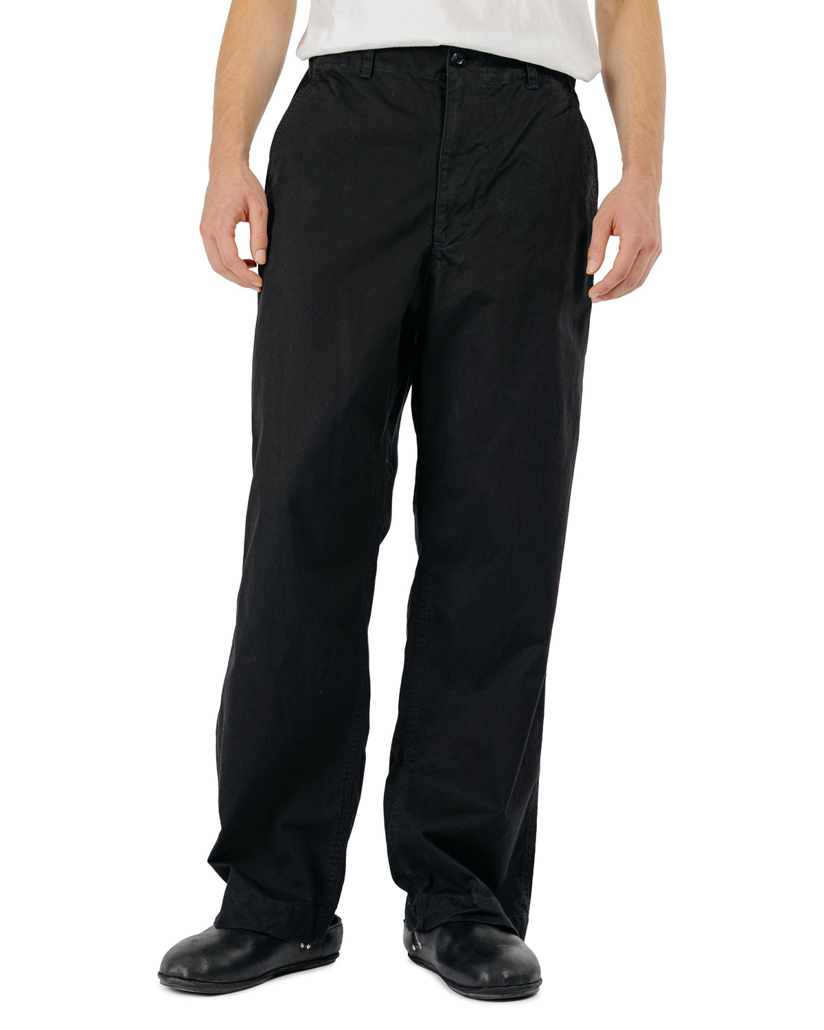 Sage de Cret CO High Density Chino Cloth Wide Work Pants Black
