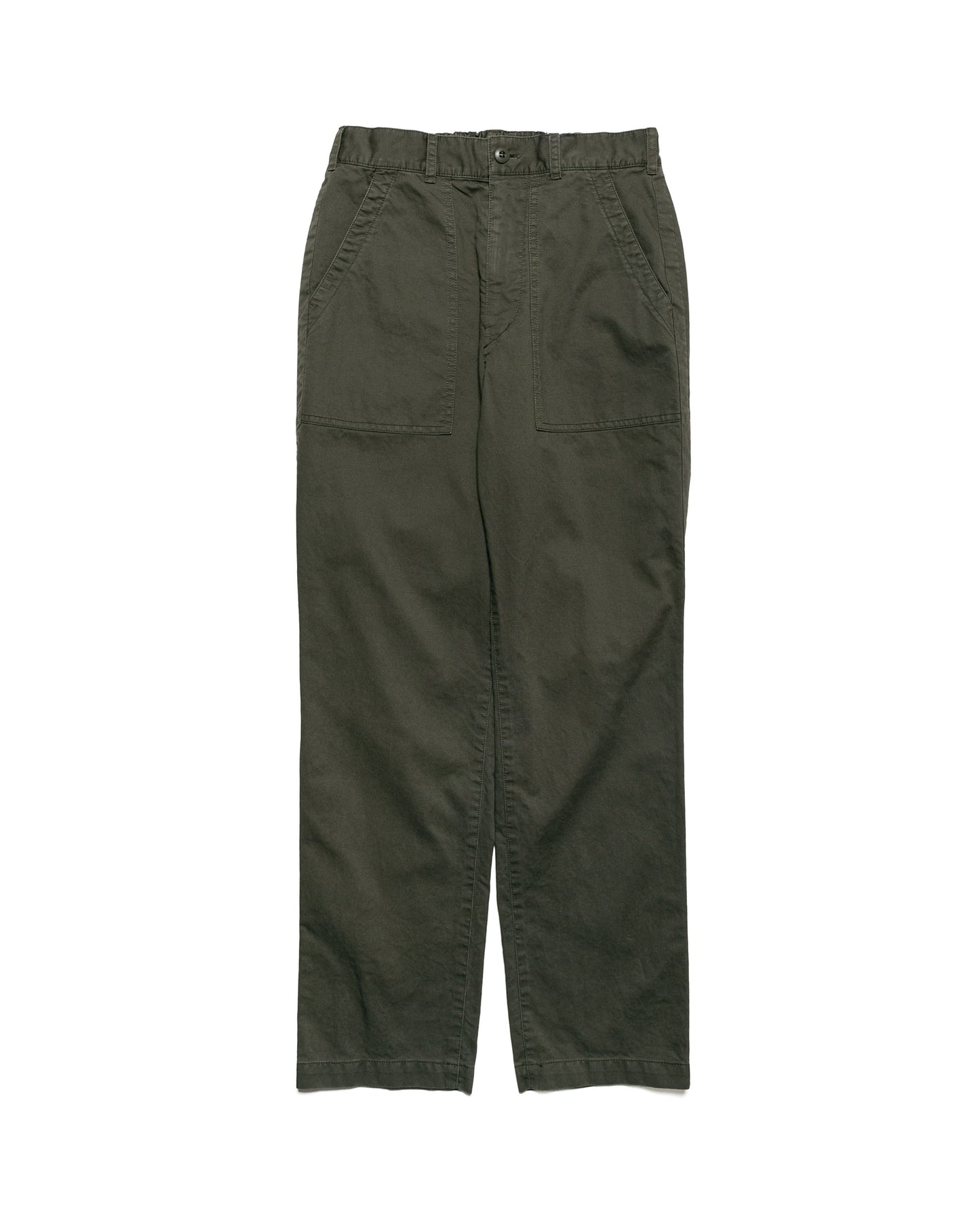 Sage de Cret Cotton Broken Twill Peg Top Baker Pants Olive