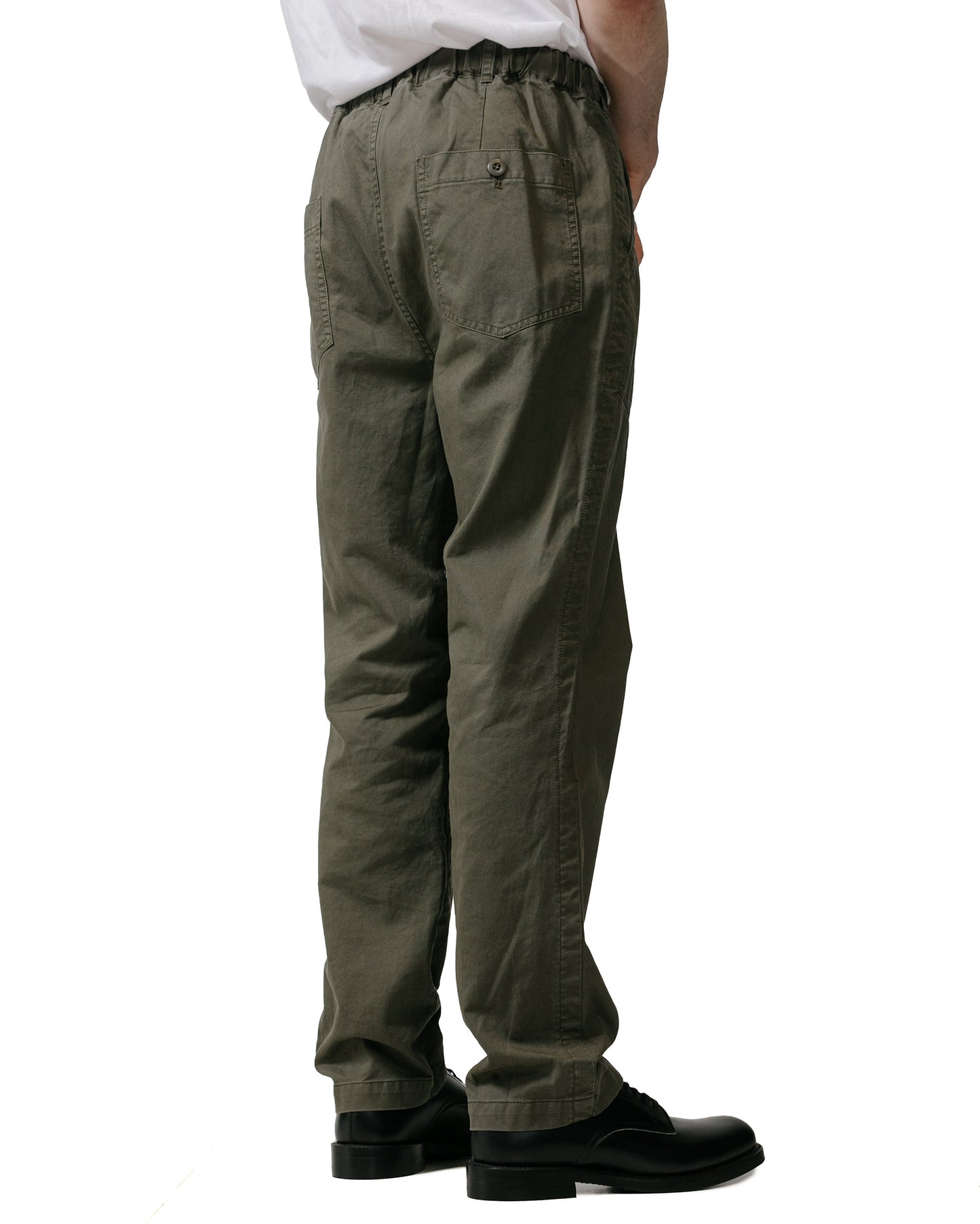 Sage de Cret Cotton Broken Twill Peg Top Baker Pants Olive model back