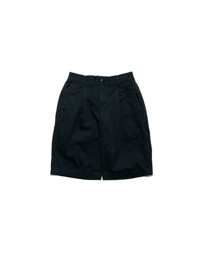 Sage de Cret Cotton Broken Twill Wide Pleated Shorts Black