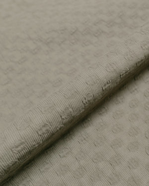 Sage de Cret Cotton Dot Jacquard Combination Short Sleeve Shirt Olive fabric
