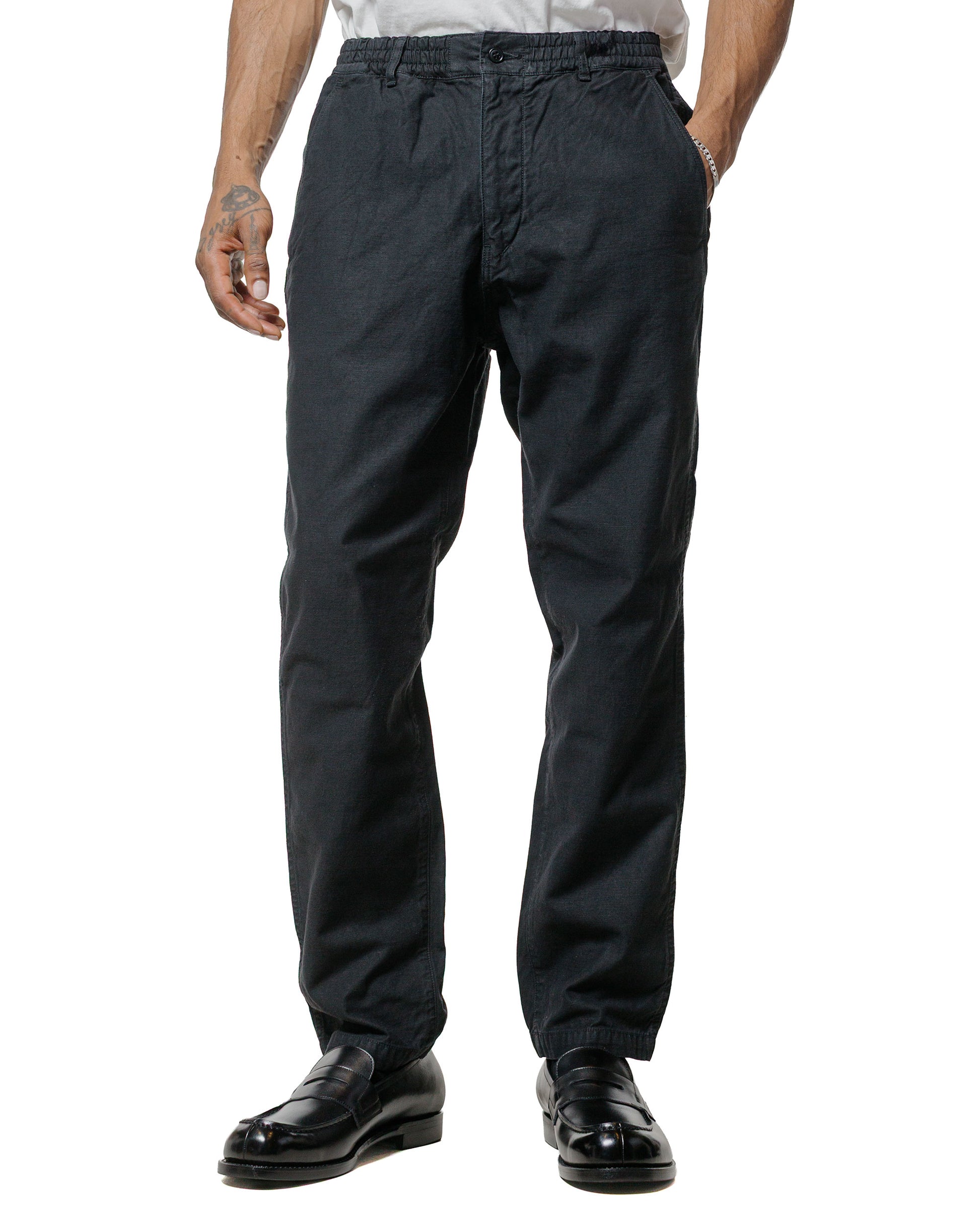 Sage de Cret CottonLinen Back Satin Tapered Pants Black
