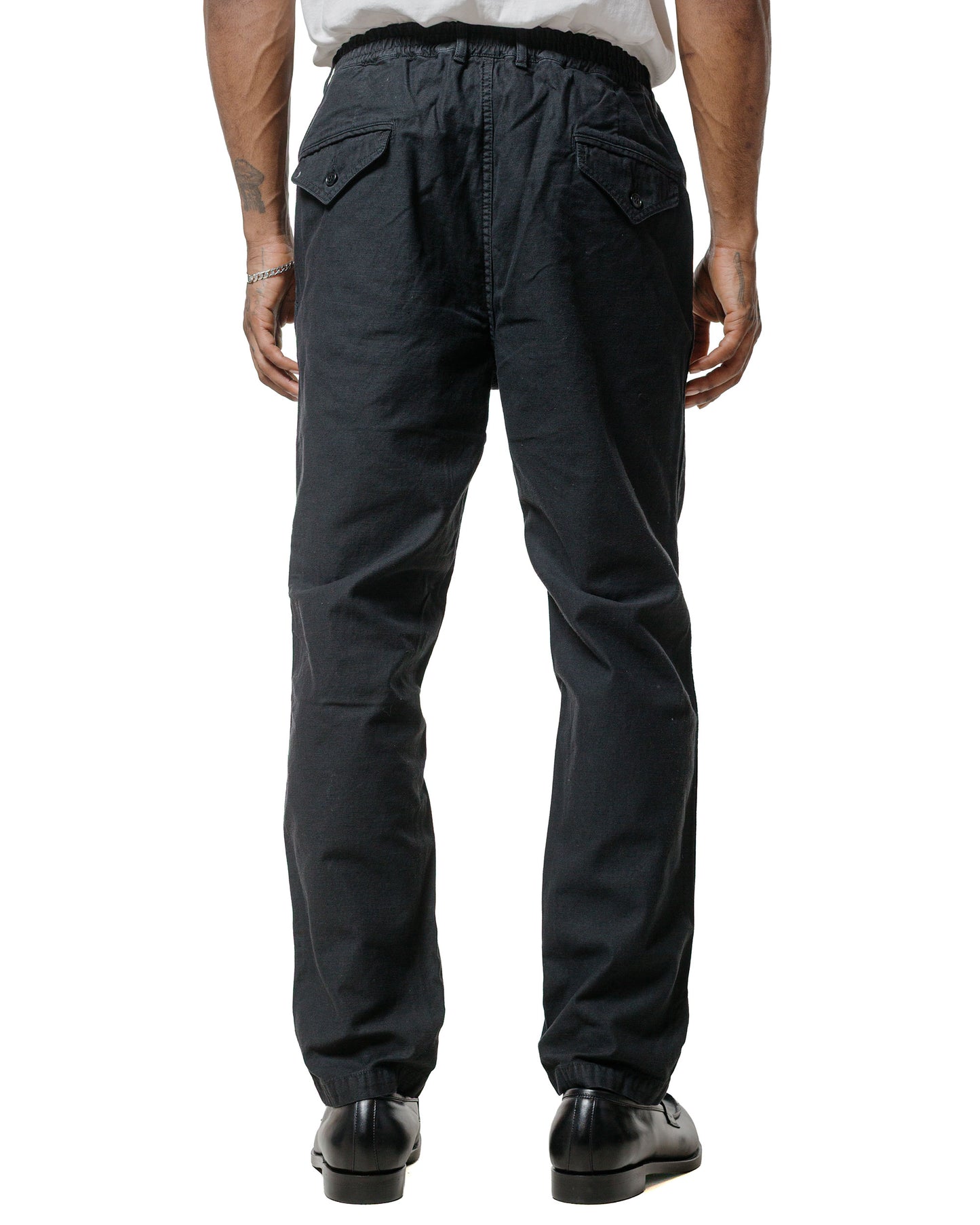 Sage de Cret CottonLinen Back Satin Tapered Pants Black