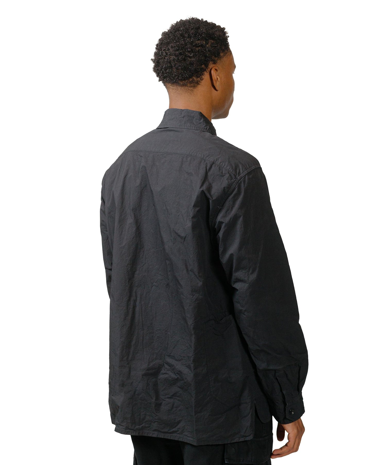 Sage de Cret Cotton Twill Typewriter Shirt Jacket Black model back