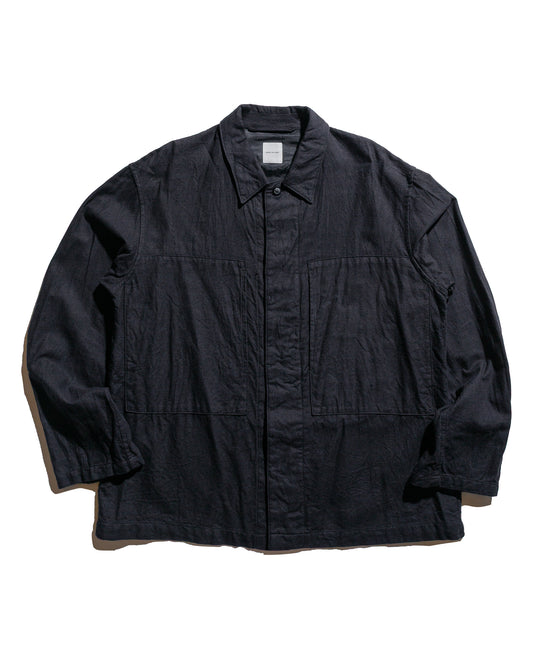 Sage de Cret CottonWool Flannel Short Shirt Jacket Black