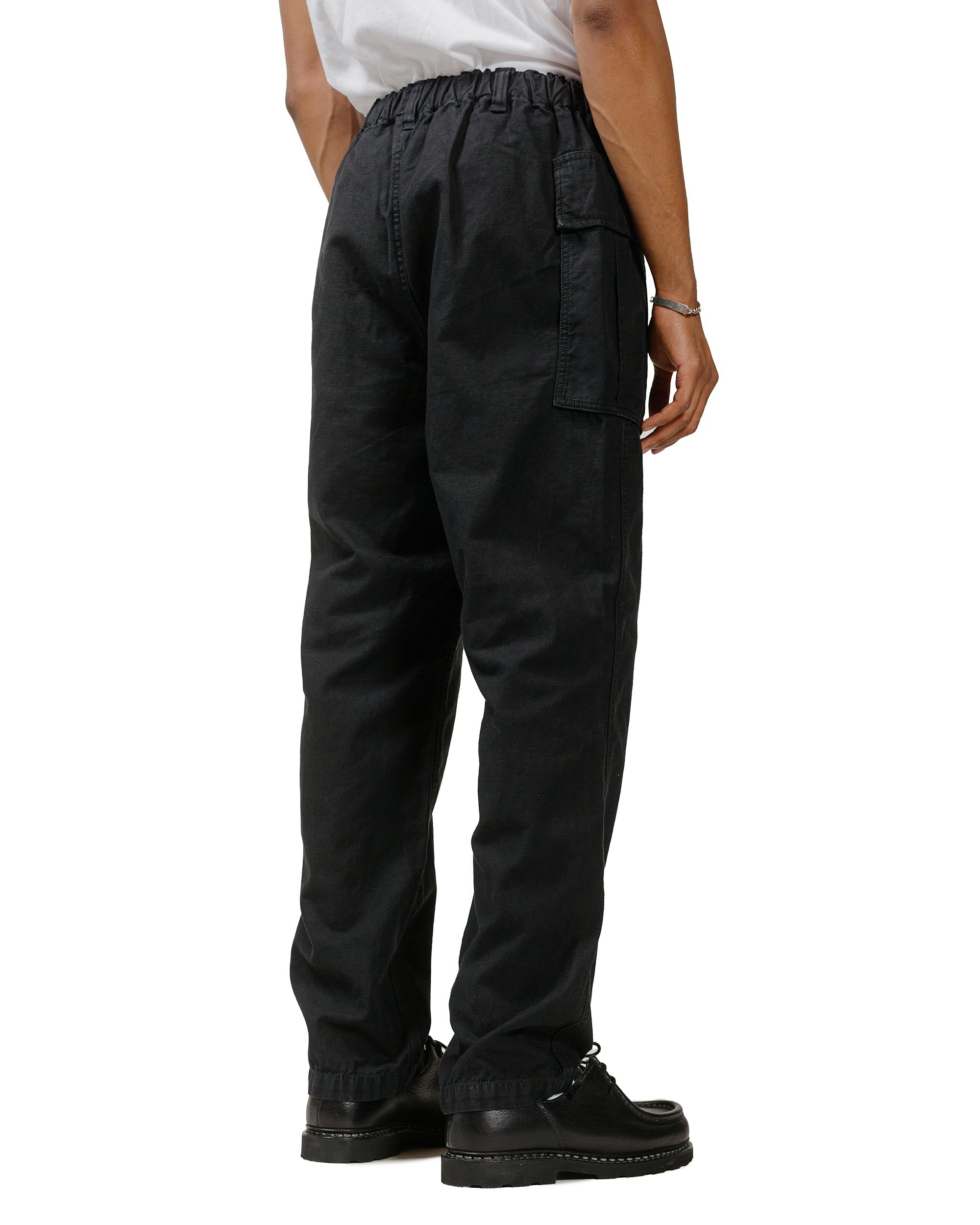 Sage de Cret Cotton/Linen Back Satin Pegtop Military Pants Black