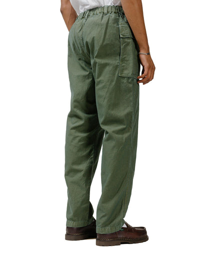 Sage de Cret Cotton/Linen Back Satin Pegtop Military Pants Olive model back