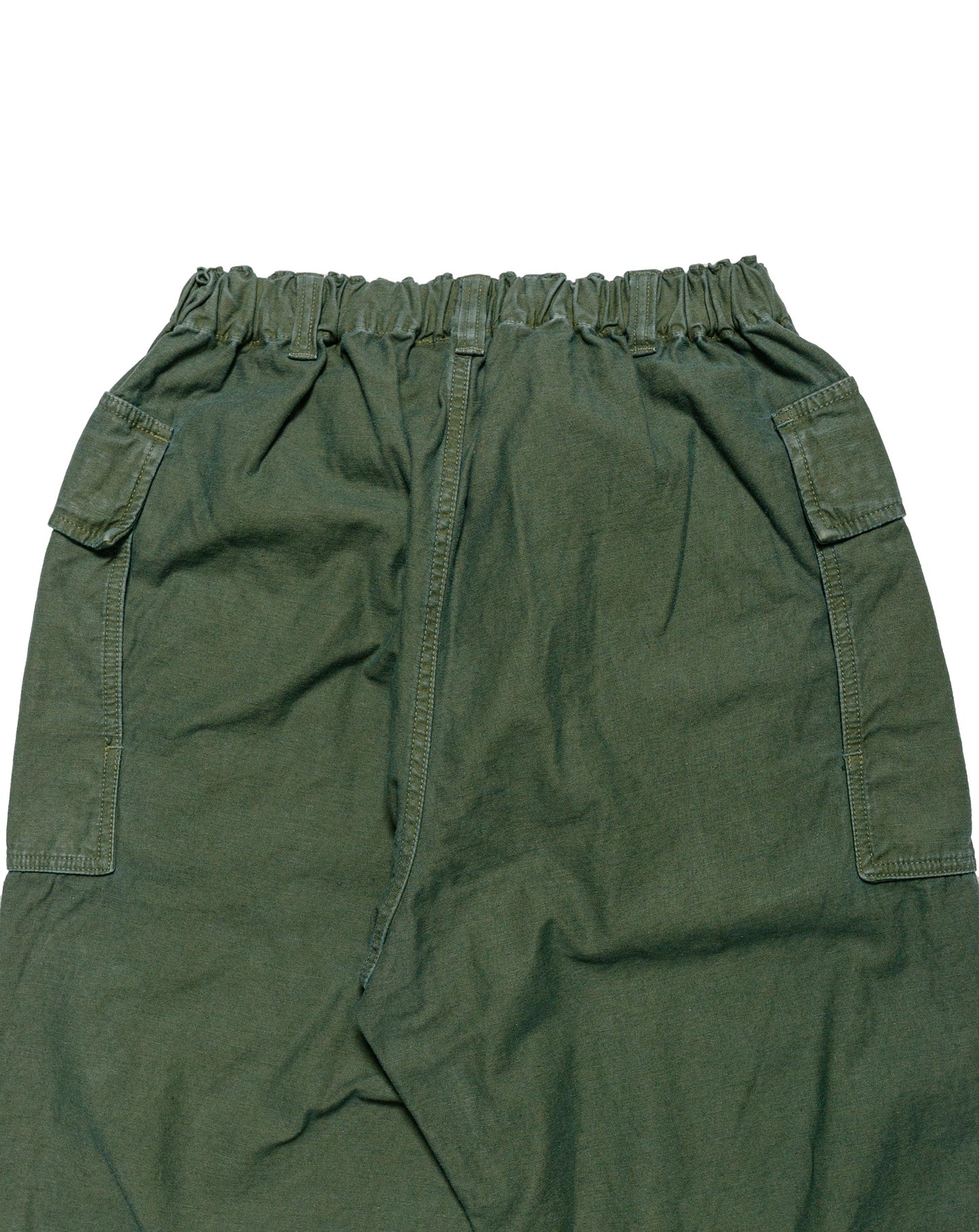 Sage de Cret Cotton/Linen Back Satin Pegtop Military Pants Olive