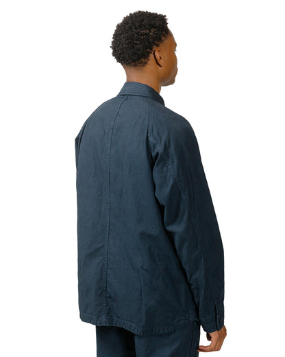 Sage de Cret Cotton/Linen Back Satin Shirt Jacket Navy model back