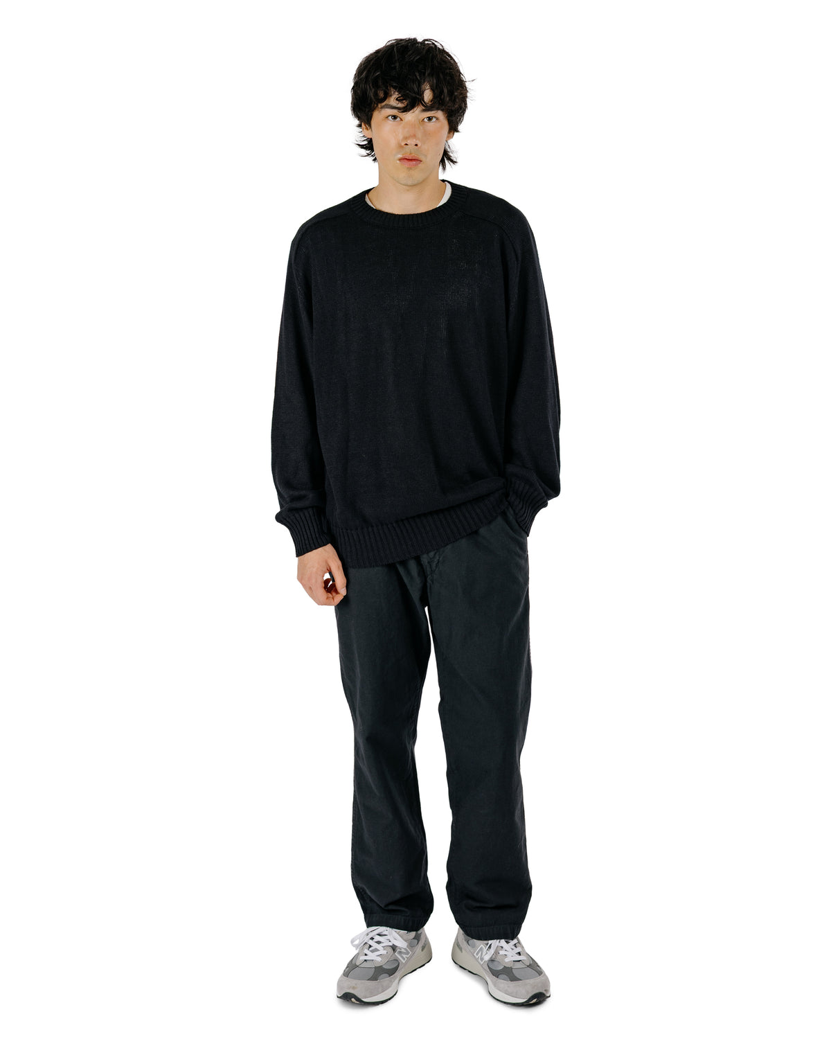 Sage de Cret Cotton/Linen Back Satin Tapered Pants Black