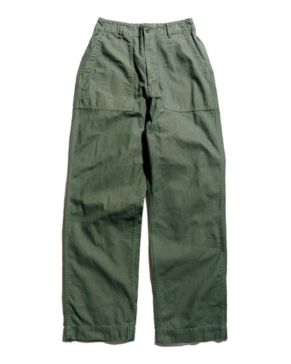 Sage de Cret Cotton/Linen Back Satin Wide Baker Pants Olive