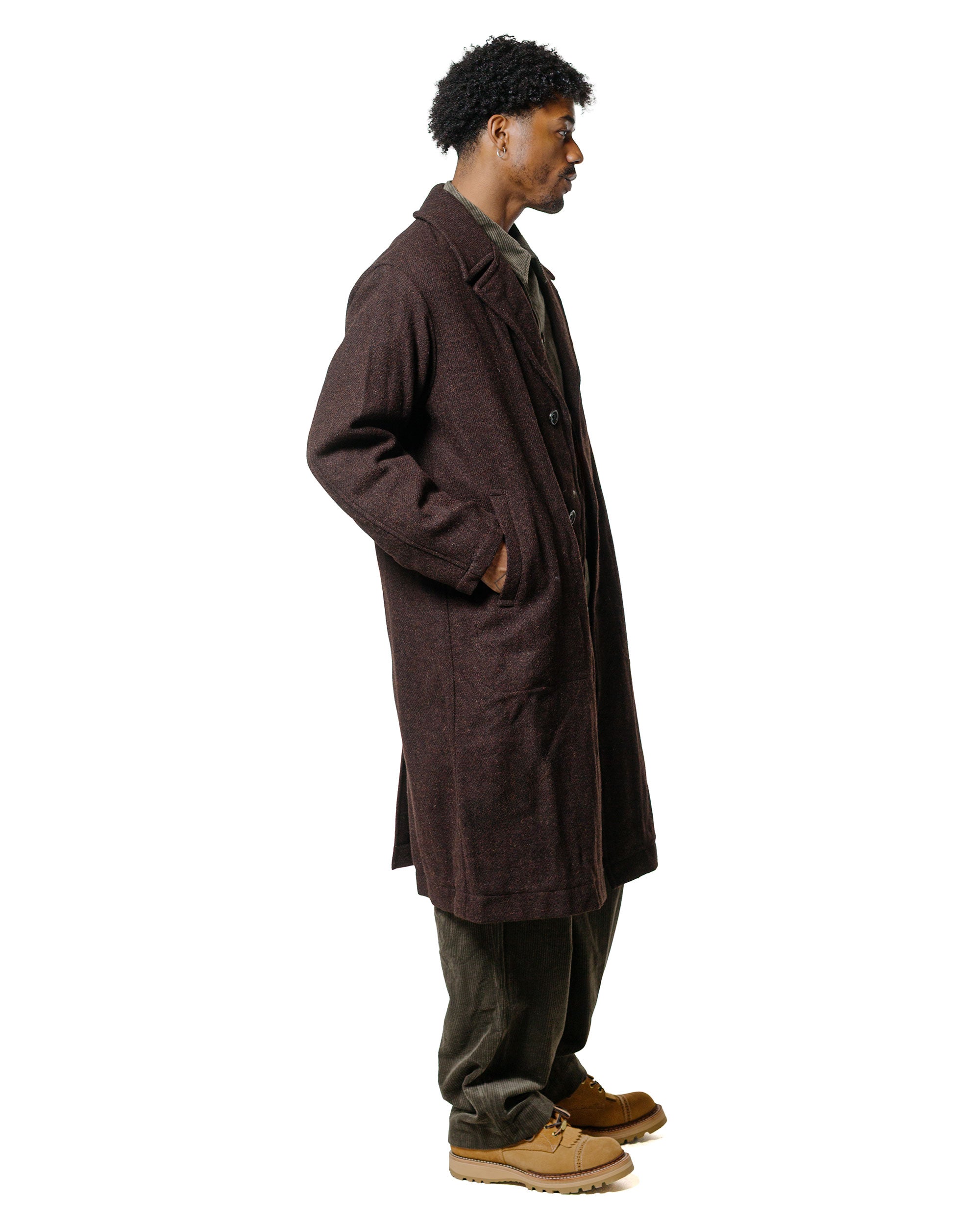 Harris Tweed ロングコート Harris Tweed Black Herringbone Coat – Scottish Textiles Showcase