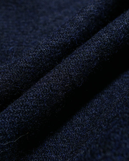 Sage de Cret Harris Tweed Ulster Collar Long Coat Navy