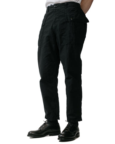 Sage de Cret High Density Cotton Hemp Cropped Peg Top Military Pants Black