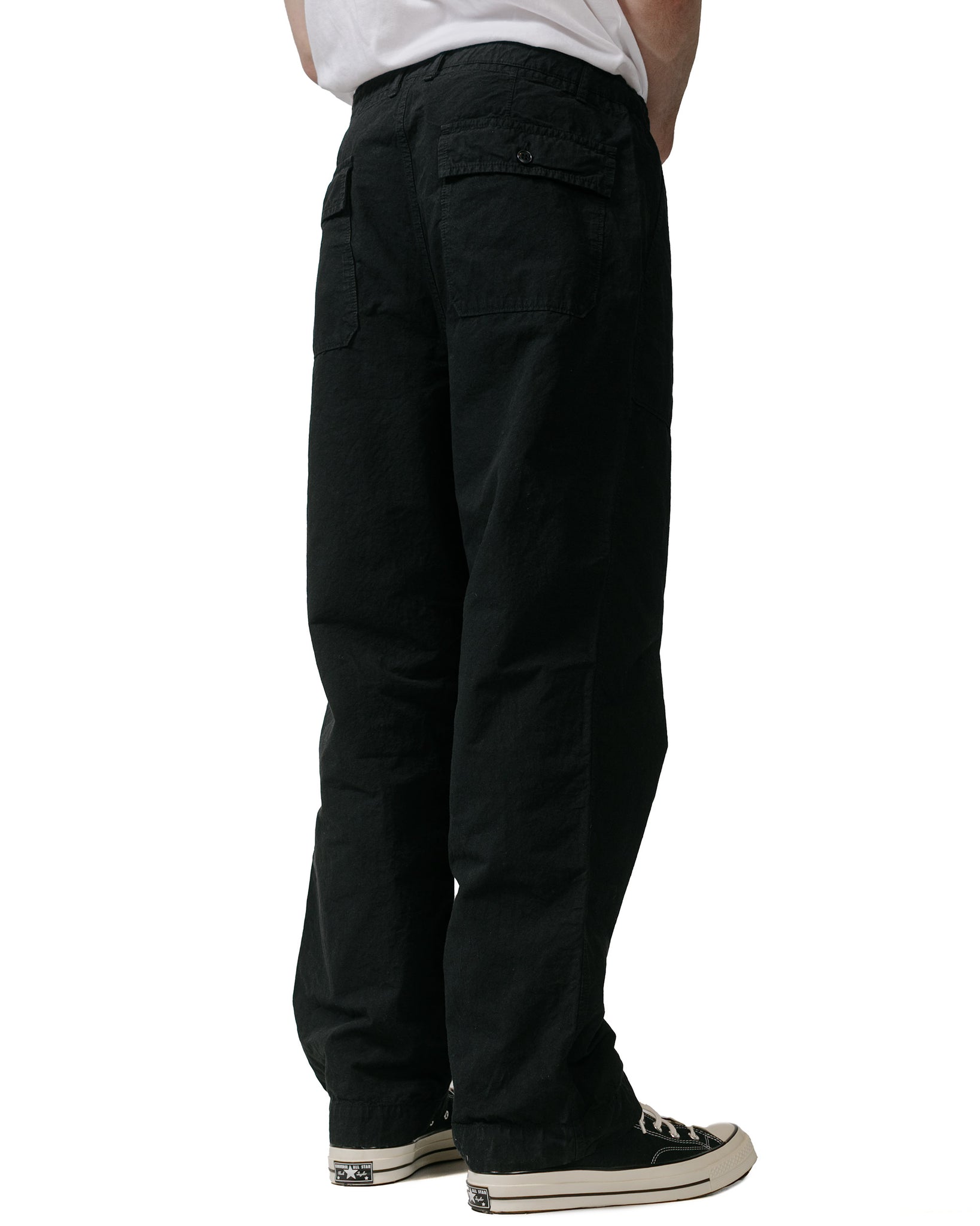 Sage de Cret High Density Cotton Hemp Wide Easy Pants Black model back