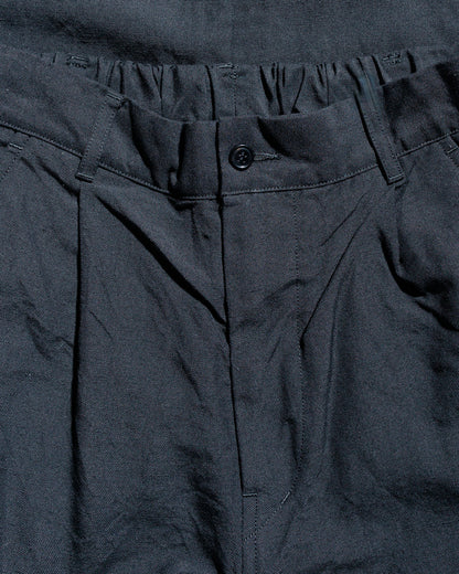 Sage de Cret High Density WoolLinen Oxford Pegtop Single Pleat Pants Black