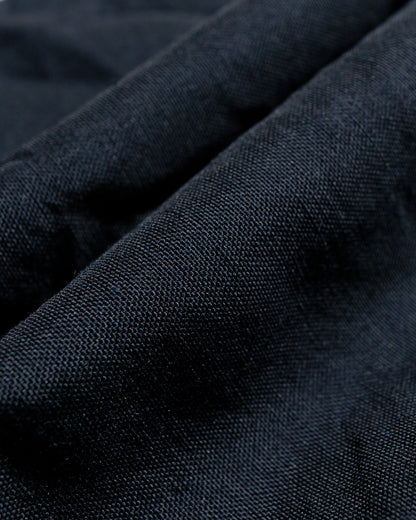 Sage de Cret High Density Wool/Linen Oxford Pegtop Single Pleat Pants Navy