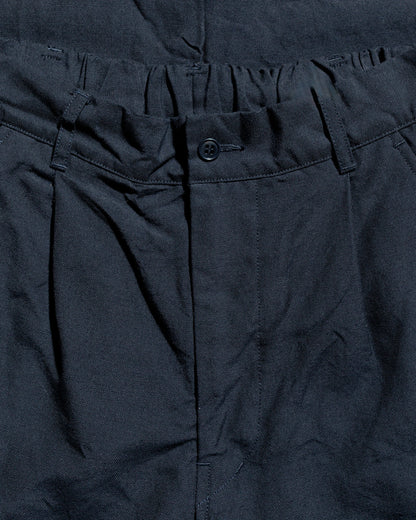 Sage de Cret High Density WoolLinen Oxford Pegtop Single Pleat Pants Navy