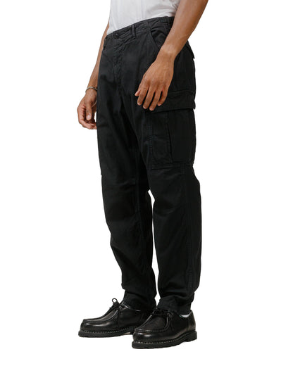 Sage de Cret Lost & Found Cotton/Linen Back Satin Cargo Trouser Black model front