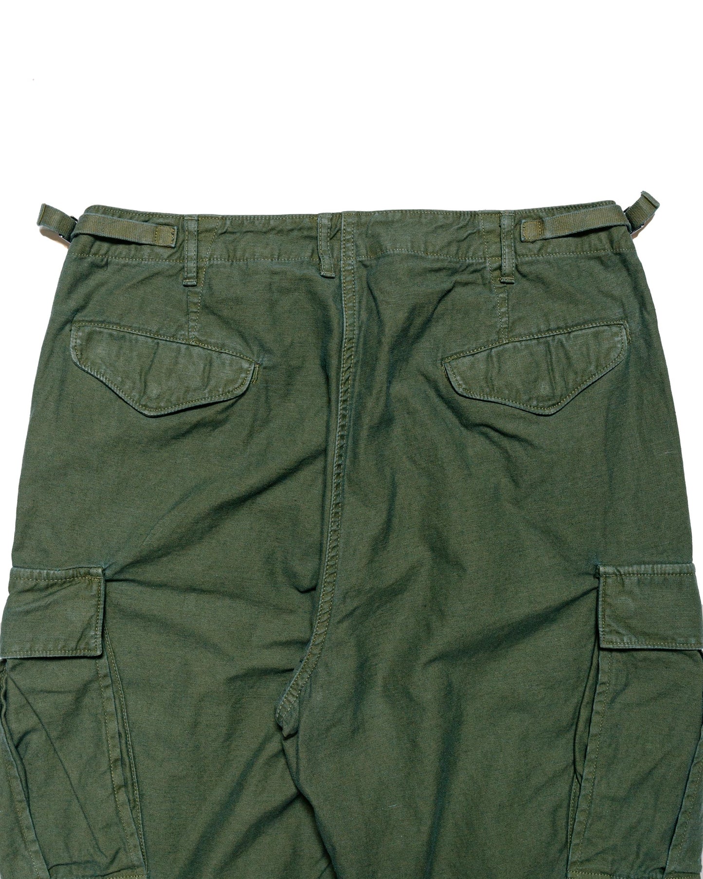 Sage de Cret Lost & Found Cotton/Linen Back Satin Cargo Trouser Olive model back close