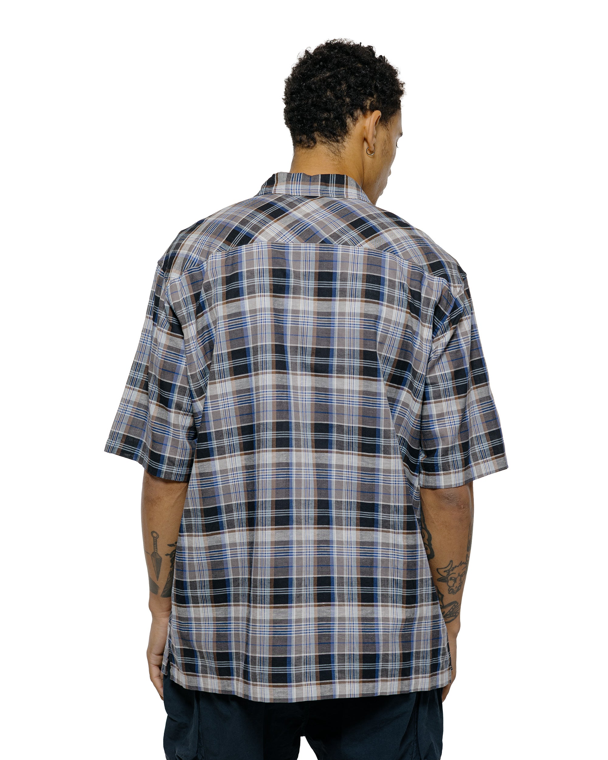 Sage de Cret Organic CO/LI Madras Check Short Sleeve Open Collar Shirt
