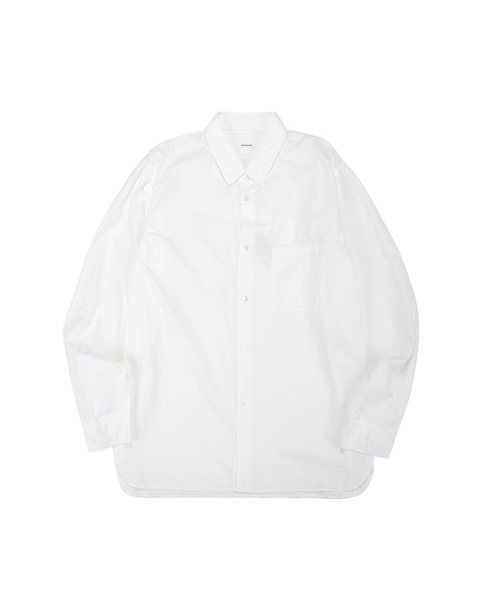 Sage de Cret Organic Cotton Bloadcloth Regular Collar Shirt L/S Off White