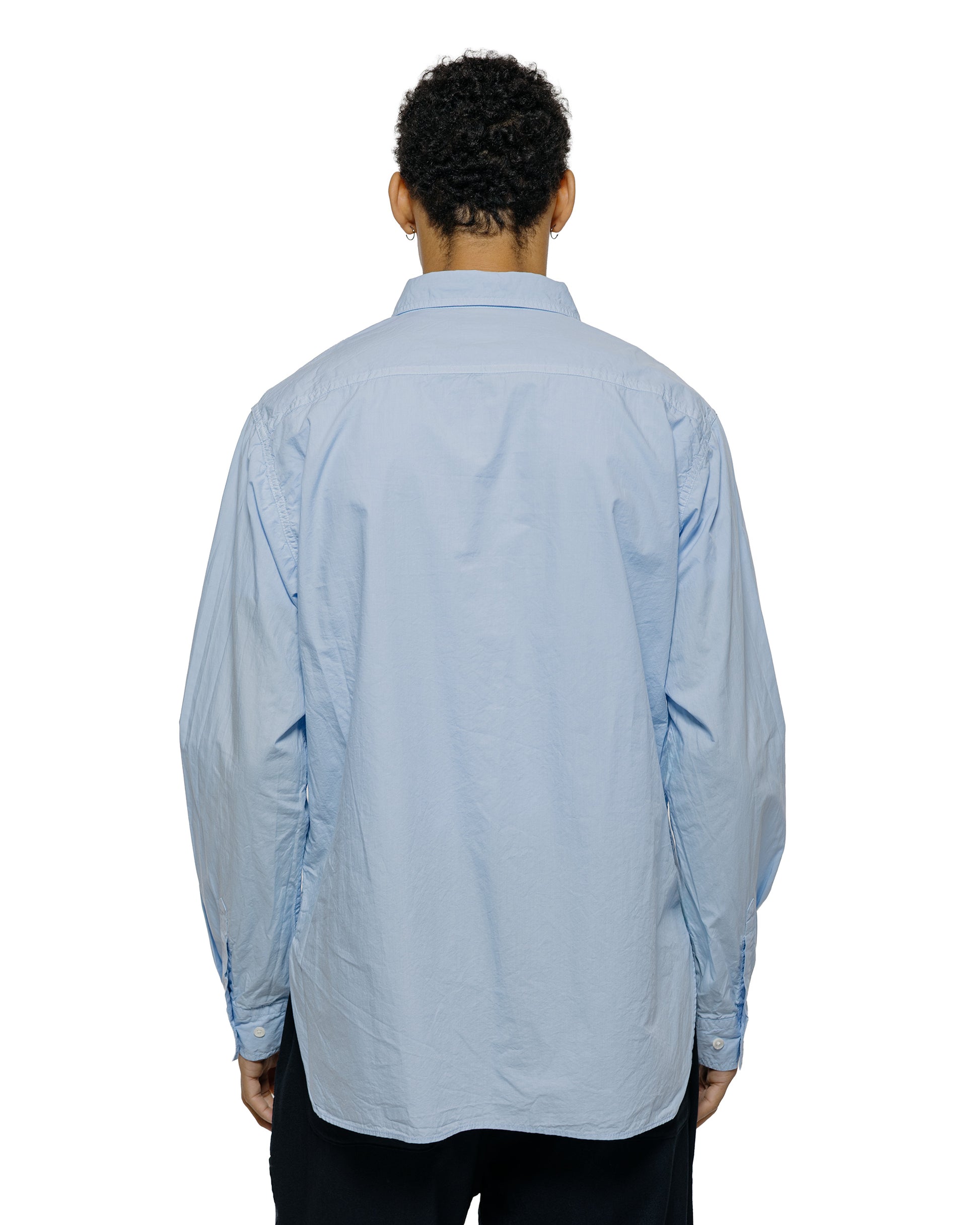lost & found Sage de Cret Sage de Cret Organic Cotton Bloadcloth Regular Collar Shirt L/S Saxe Blue