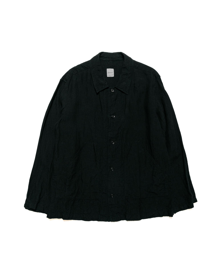 Sage de Cret Organic Linen Shirt Jacket Black
