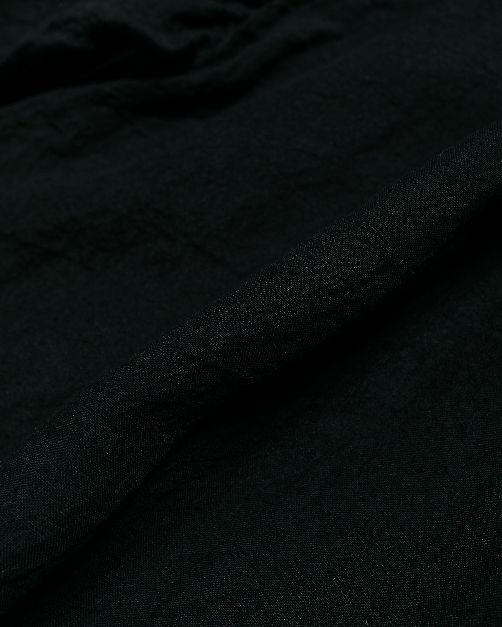 Sage de Cret Organic Linen Shirt Jacket Black fabric