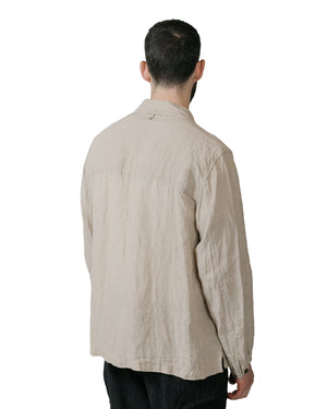 Sage de Cret Organic Linen Shirt Jacket Natural model back