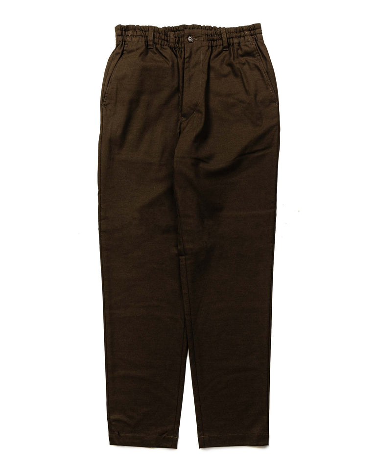 Sage de Cret Polyester/Rayon Stretch Serge Tapered Pants Brown 