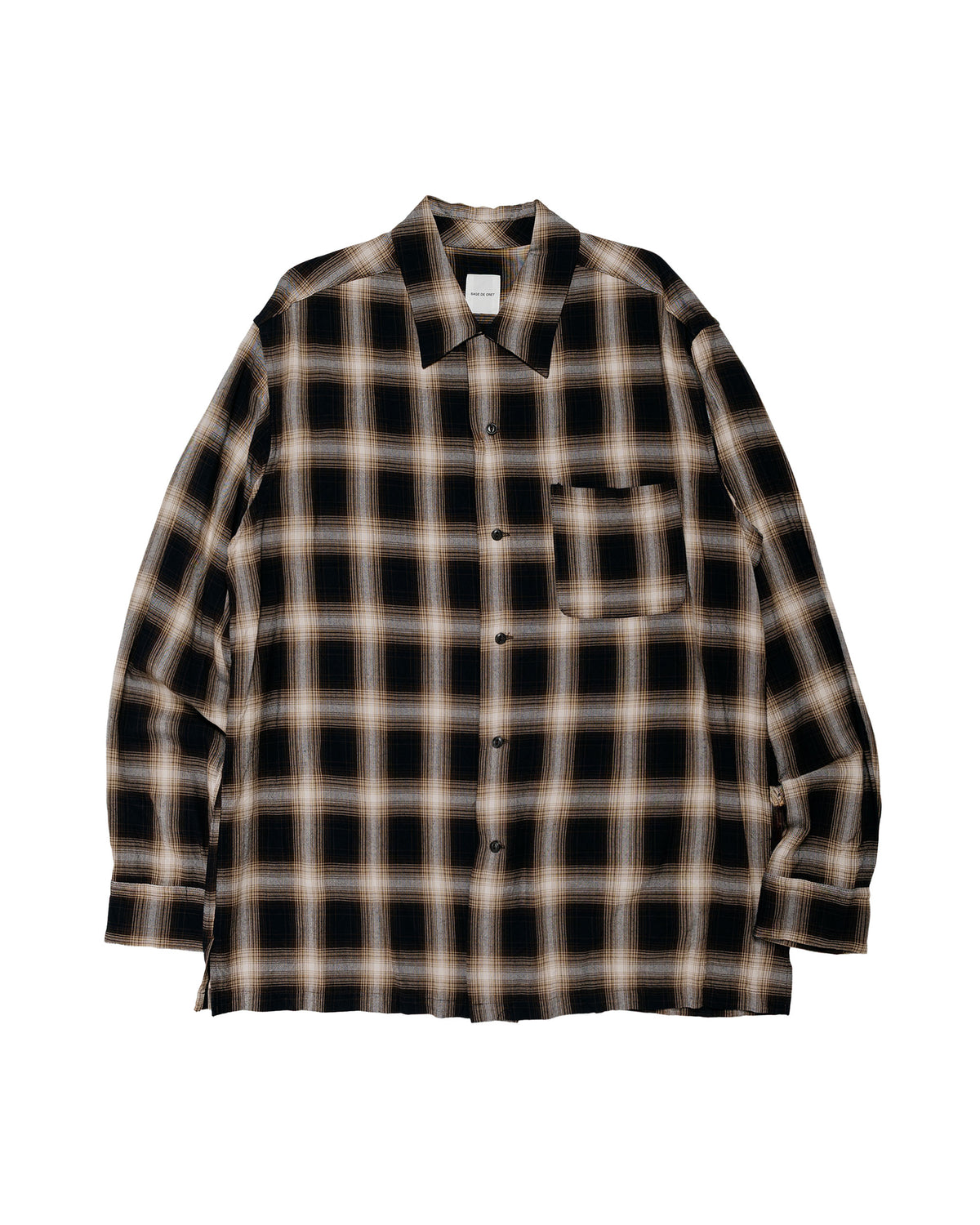 Sage de Cret RA Ombre Check Open Collar Shirt Brown