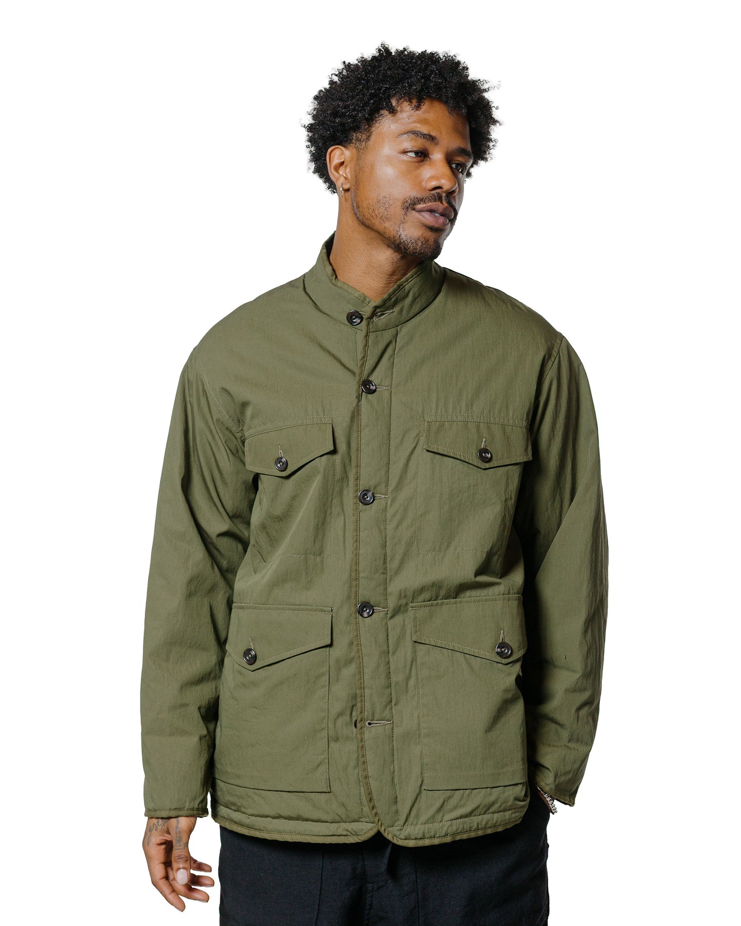 Sage de Cret Reversible Stand Collar Jacket Olive