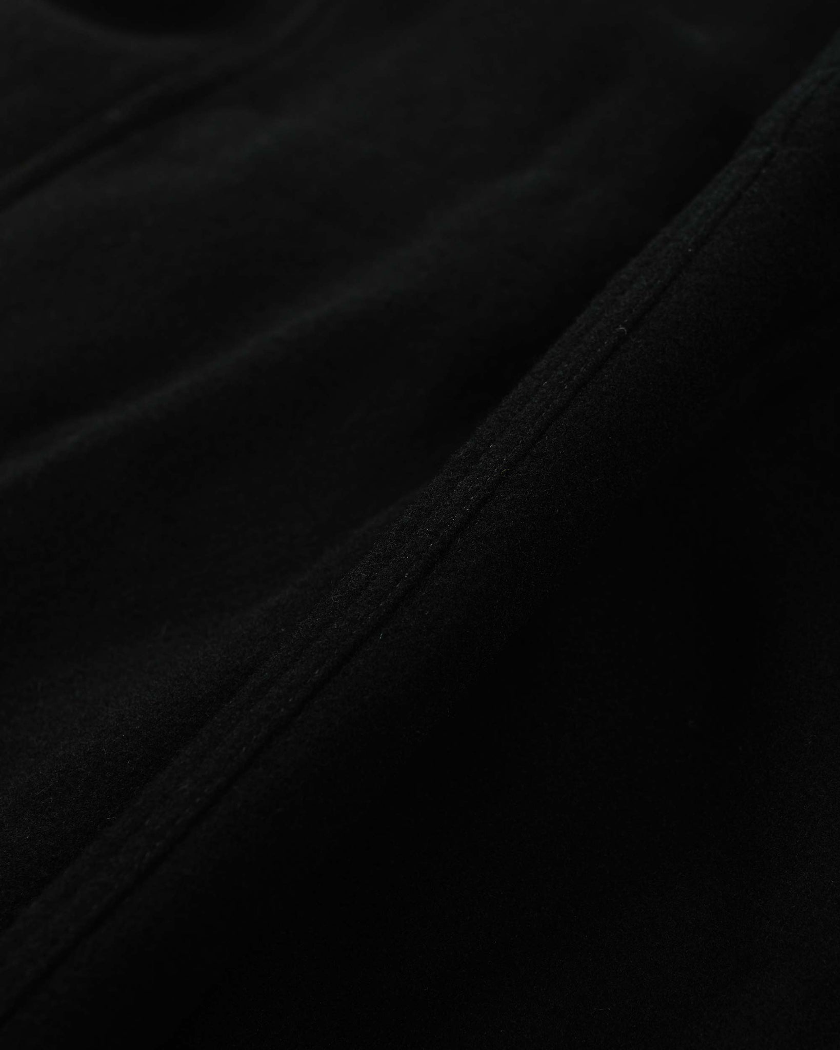 Sage de Cret Super 100 Melton Washer Balmacaan Long Coat Black
