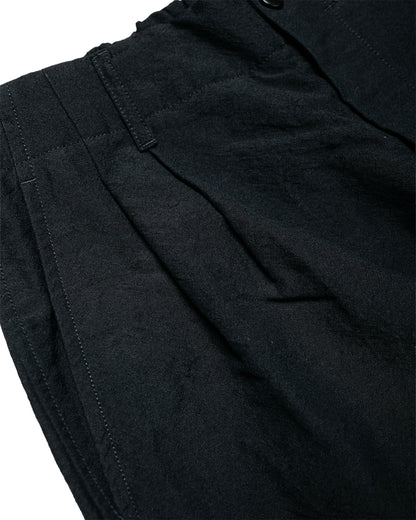 Sage de Cret WO/LI Tumble Washed Double Pleated Baggy Pants Black
