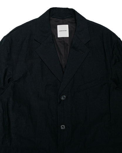 Sage de Cret WO/LI Tumble Washed Three-Button Tailored Jacket Black