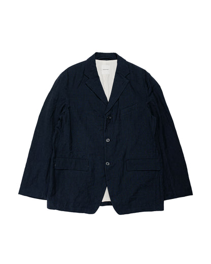 Sage de Cret WOLI Tumble Washed Three-Button Tailored Jacket Navy
