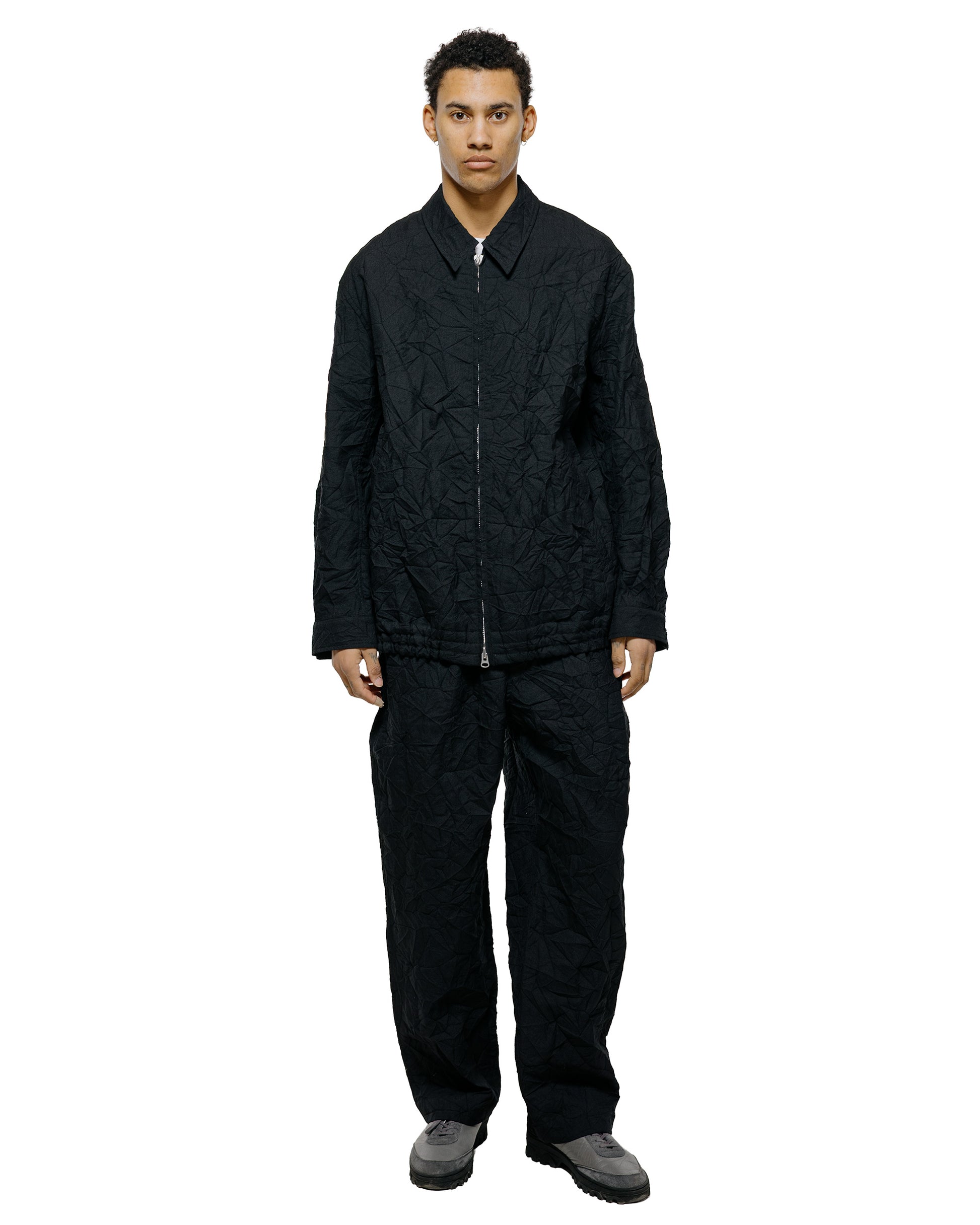 Sage de Cret WO/LI Crinkle Full Zip Jacket Black