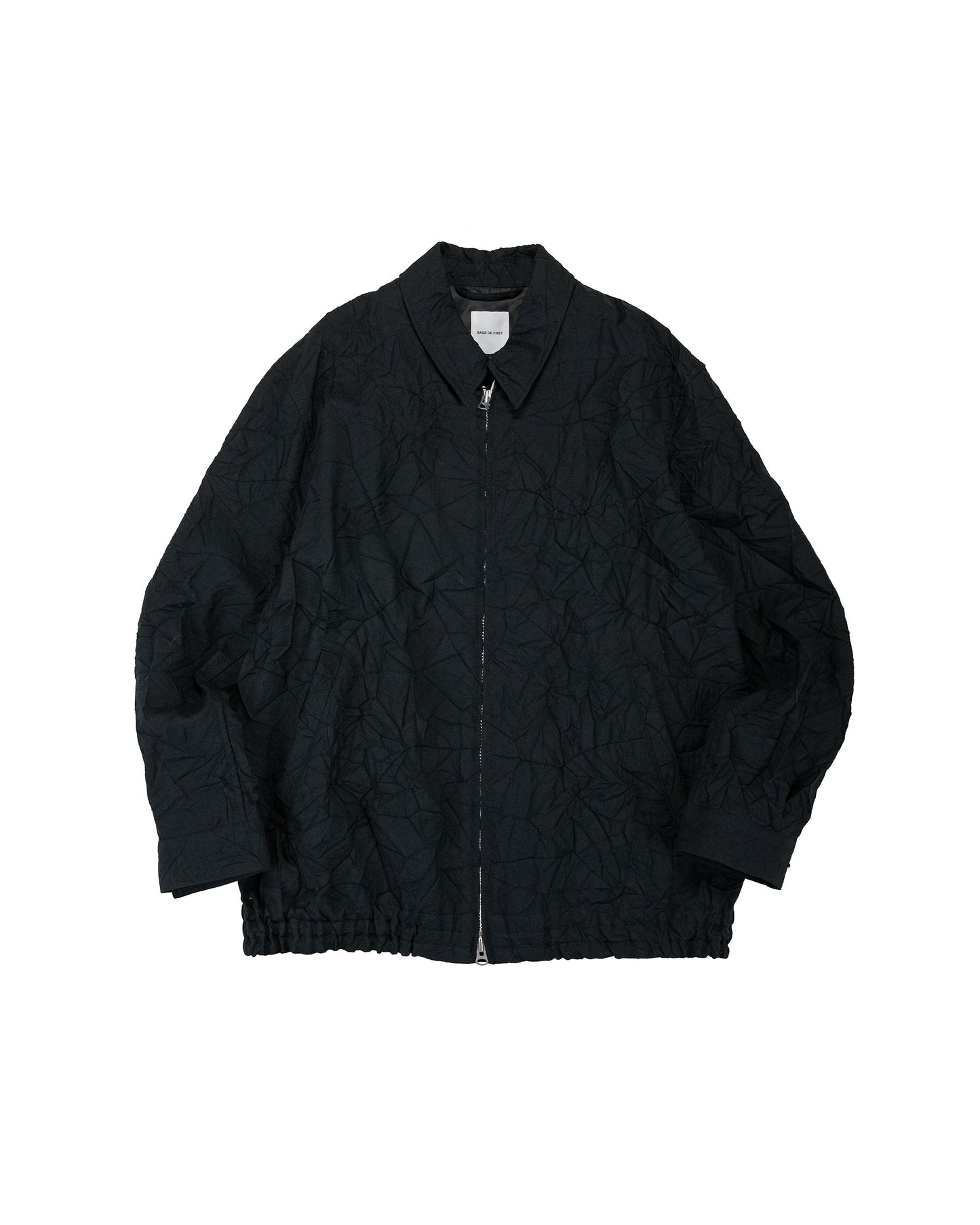 Sage de Cret WO/LI Crinkle Full Zip Jacket Black