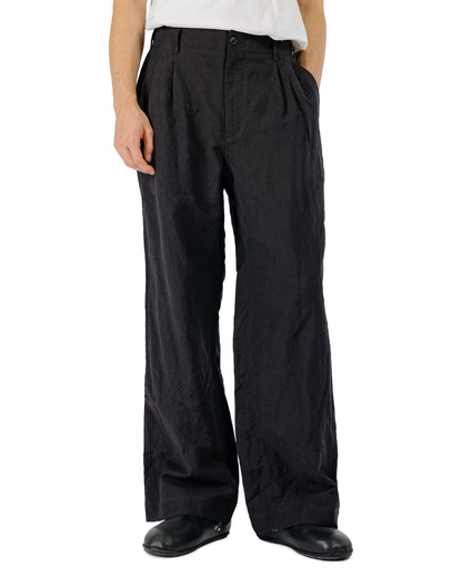 Sage de Cret WO/LI Tumble Washed Double Pleated Baggy Pants Brown