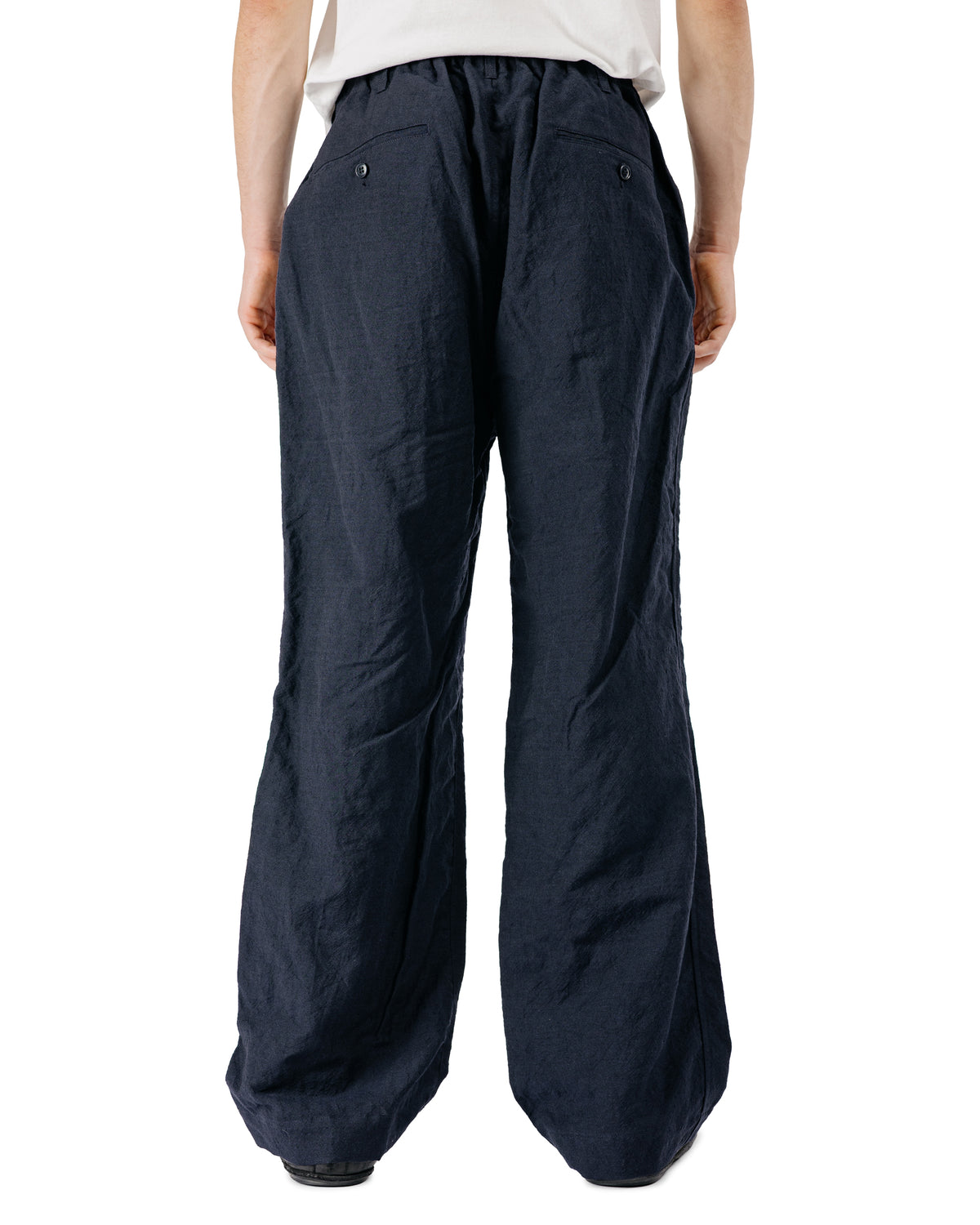 Sage de Cret WO/LI Tumble Washed Double Pleated Baggy Pants Navy